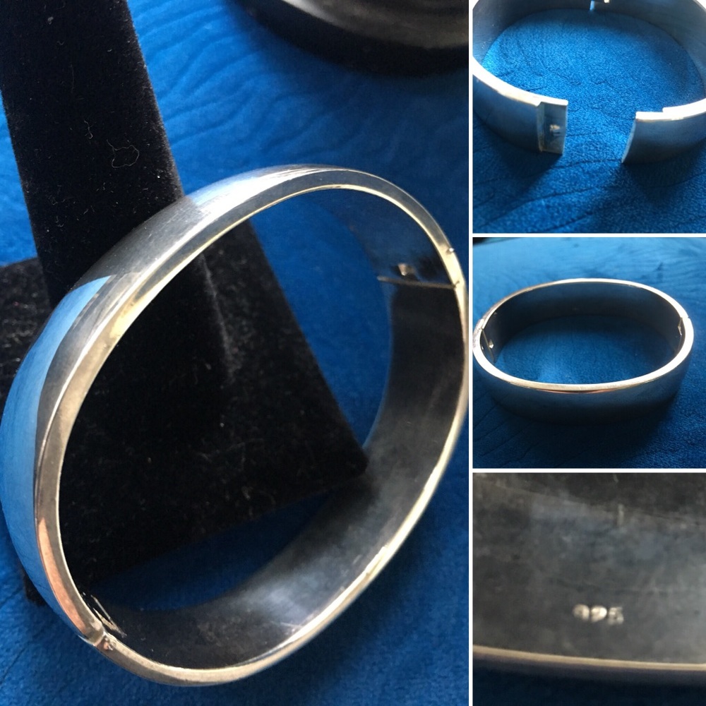 🌺925 Silver 
Thick 925 Silver Bangle Bracelet